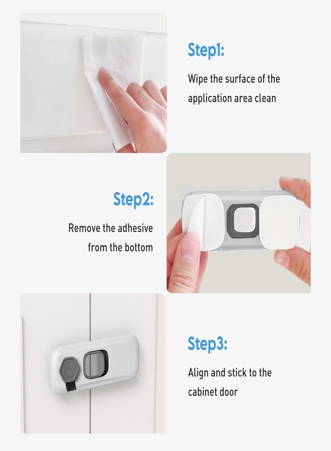 WAONIQ 5-Pack Child Safety Lock for Refrigerator & Drawers – Strong Adhesive, Easy Install, Baby Proofing Essential – Secure Cabinets, Cupboards & More - Image 5